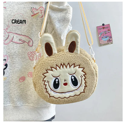 Labu Cartoon Crossbody Plush Bag – Kids Backpack & Shoulder Bag Doll Change Purse, Perfect Gift for Girls