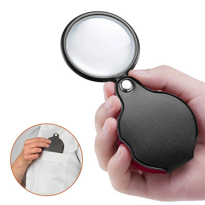 10X Folding Magnifier – Portable Handheld Loupe for Jewelry & Reading, Mini Pocket Lens for Elderly (50/60/70mm)