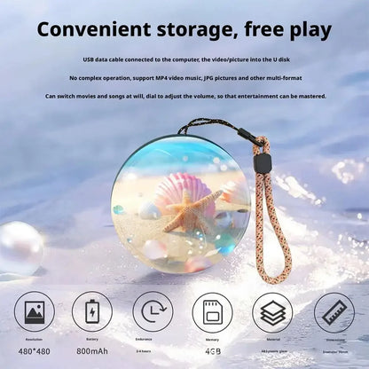 2.7" Video Crystal Ball Lamp – Memory Art Glass Spherical Pixel Display with 4GB Video Player for Wedding and Anniversary