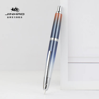 JINHAO 10 Metal Pearl Blue Fountain Pen – EF/F Nib, Pattern Design | Ink Pens for School, Office & Gifts