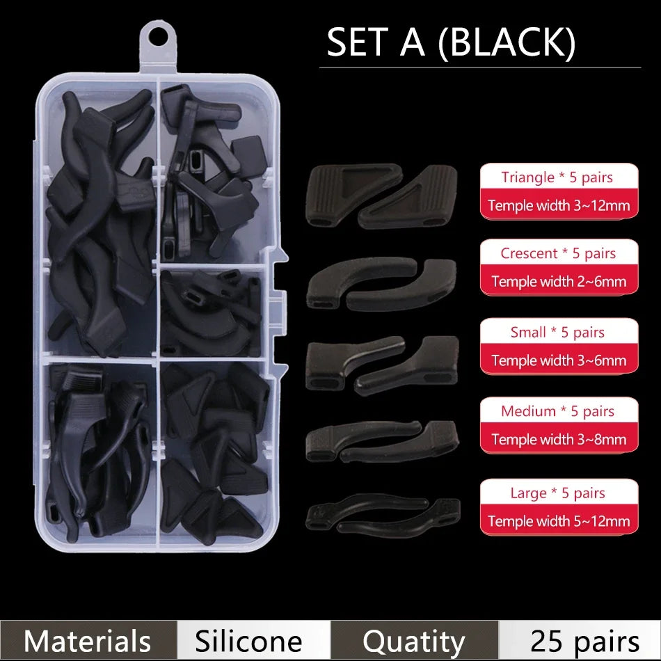 Eyeglass Retainer Set – Anti-Slip Silicone Ear Hooks for Glasses & Sunglasses