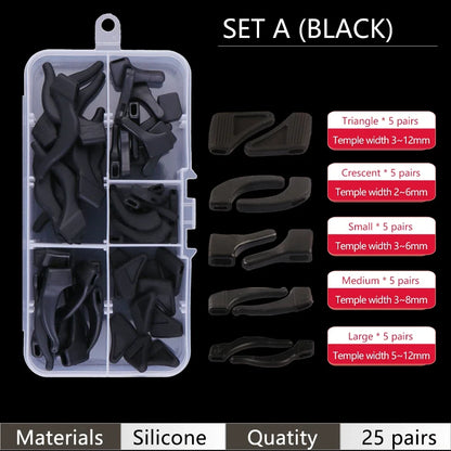 Eyeglass Retainer Set – Anti-Slip Silicone Ear Hooks for Glasses & Sunglasses