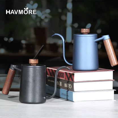 304 Stainless Steel 600ml Gooseneck Kettle — Long Spout Espresso Coffee Maker Teapot for Barista Tools