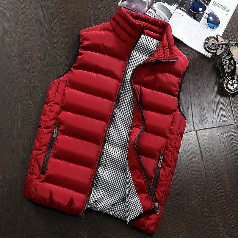 Men's Windproof Vest - Sleeveless Winter Jacket, Warm Cotton Down Waistcoat, Thick Casual Coat for Men