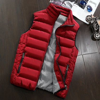 Men's Windproof Vest - Sleeveless Winter Jacket, Warm Cotton Down Waistcoat, Thick Casual Coat for Men