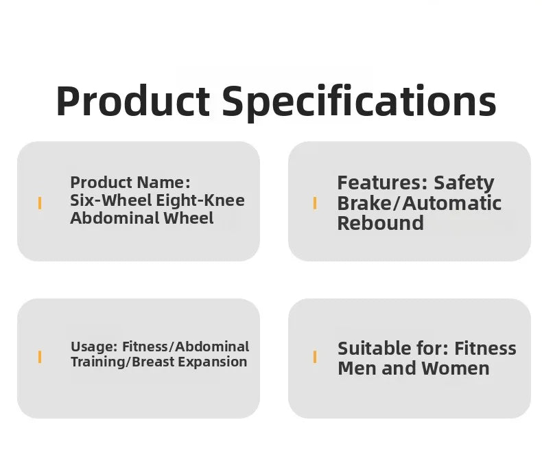 Updated Six-Wheel Eight-Knee Abdominal Wheel – PU Rebound Fitness Equipment for Home Exercise