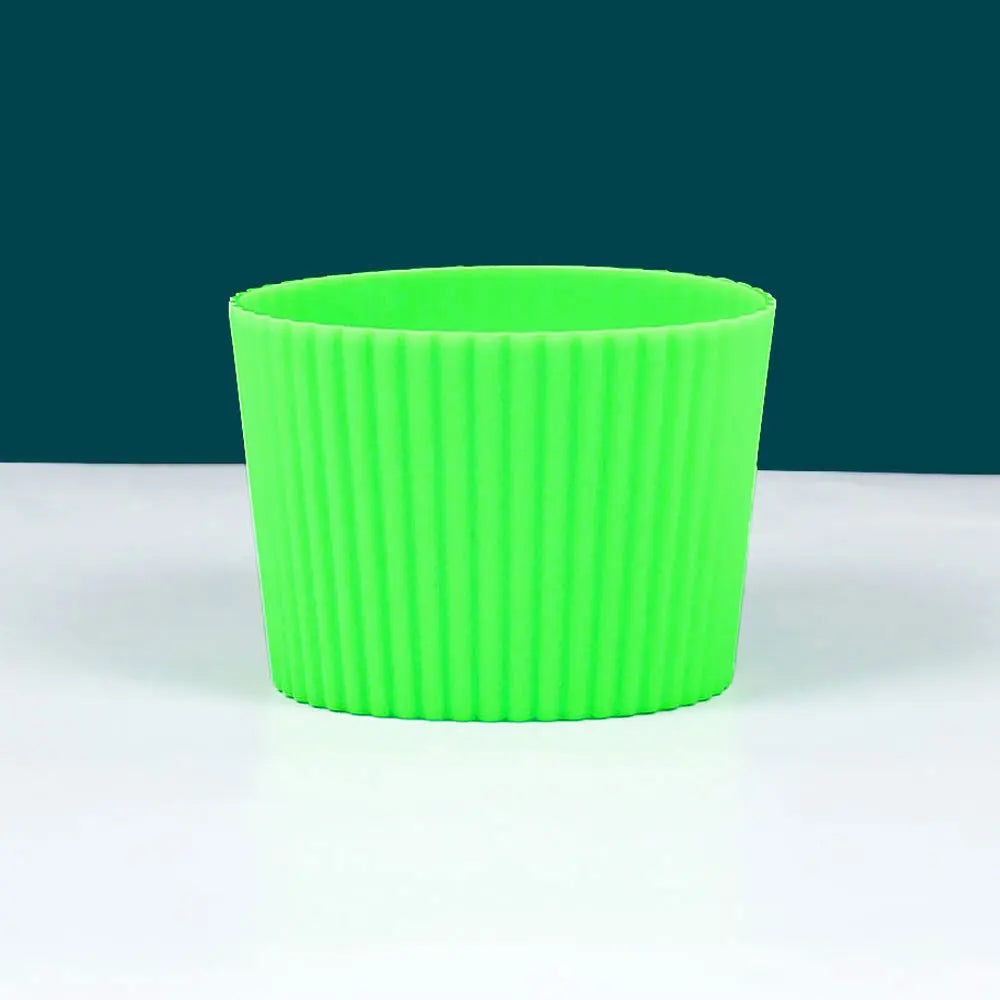 Silicone Coffee Cup Cover & Sleeve — Anti-Scalding, Anti-Slip Universal Tapered Thread Mug Protector for Ceramic & Glass Cups
