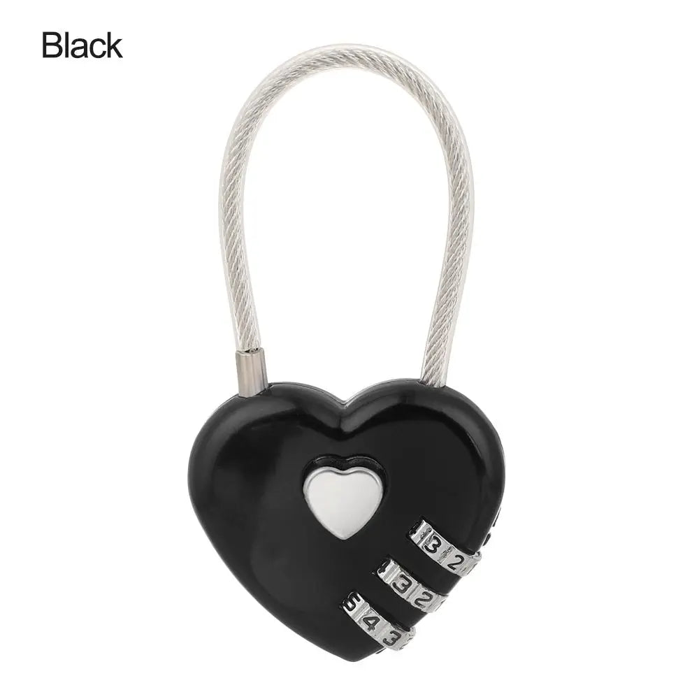 Heart-Shaped 3-Digit Password Lock – Travel Luggage & Suitcase Padlock for Security & Drawer Protection