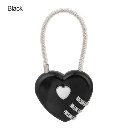 Heart-Shaped 3-Digit Password Lock – Travel Luggage & Suitcase Padlock for Security & Drawer Protection