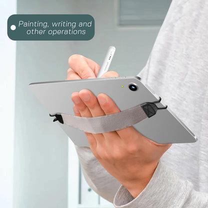 Universal Tablet Stand Holder: Hand Strap Leather Handle Grip for iPad 9.7/10.5 inch - Secure Hand-Strap for iPad, Xiaomi, Samsung, and More