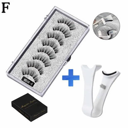 3D Natural Magnetic Eyelashes – 5 Magnetic Lashes with Handmade Gift Box, Reusable Extensions