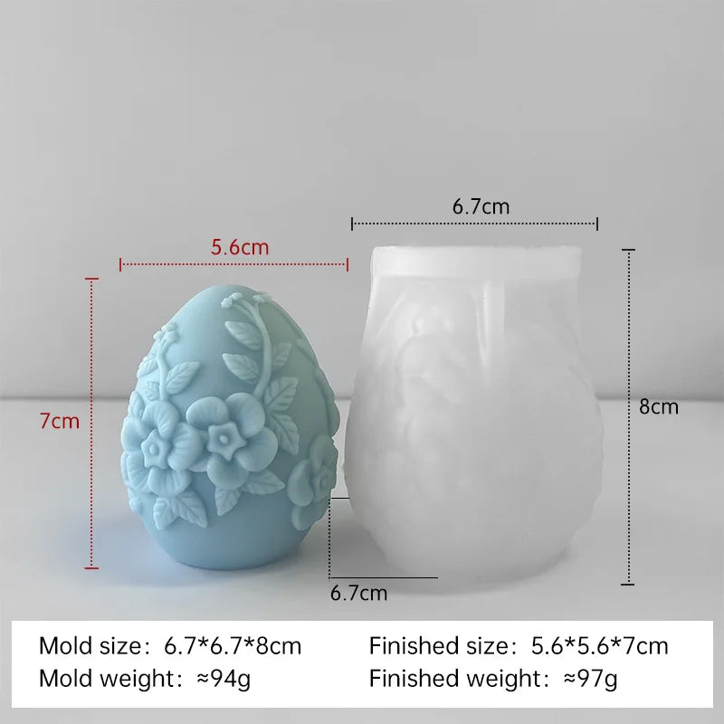3D Creative Easter Egg Silicone Mold – DIY Flower & Butterfly Egg for Aroma Candles, Plaster Ornaments, and Easter Decor Crafts
