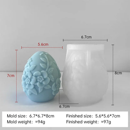 3D Creative Easter Egg Silicone Mold – DIY Flower & Butterfly Egg for Aroma Candles, Plaster Ornaments, and Easter Decor Crafts
