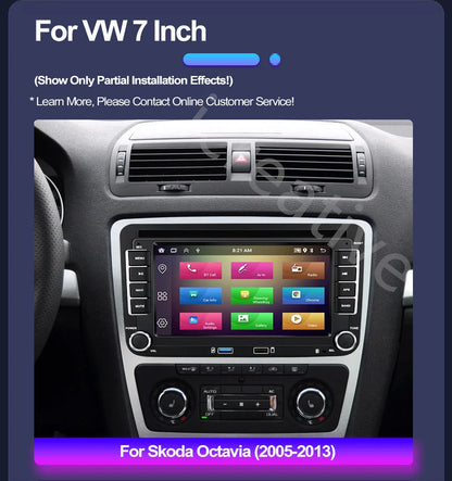 2DIN Android Car Radio for Volkswagen Golf 5/6, Polo, Passat B6/B7, CC, Skoda, Jetta - Multimedia, CarPlay, Wifi & GPS Navigation