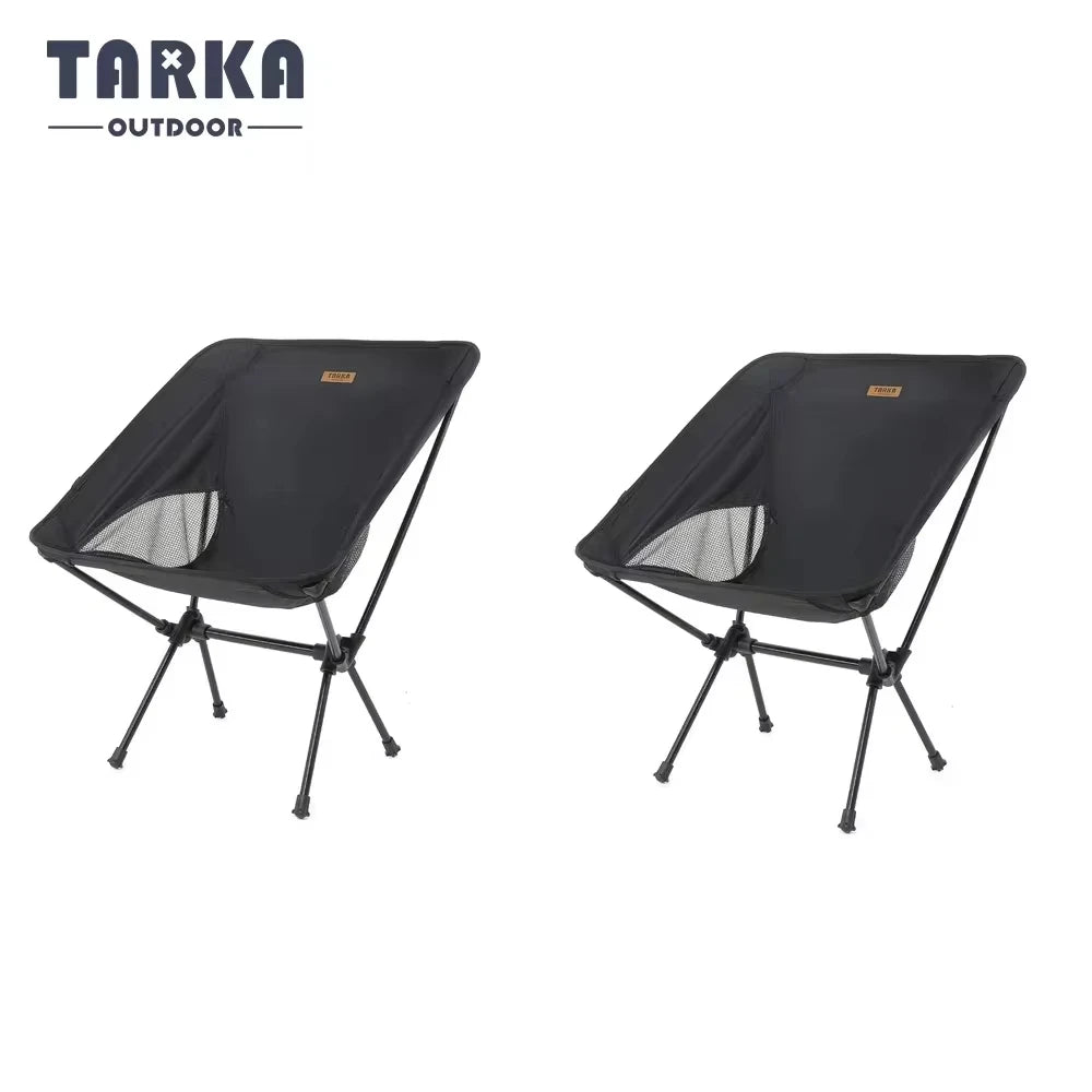 TARKA 2pcs Foldable Camping Chairs – Lightweight Folding Travel, Fishing, Backpacking, Garden & Balcony Seats