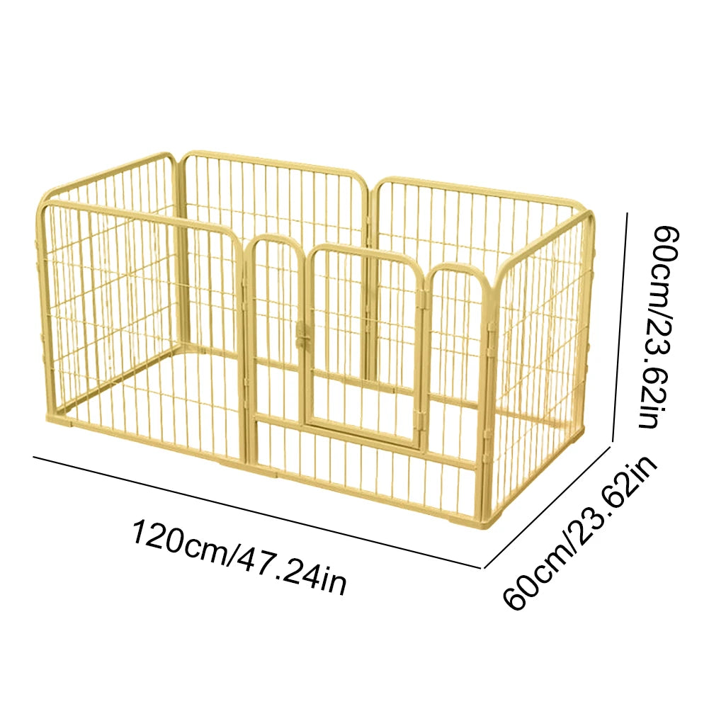 6-Panel Heavy Duty Foldable Pet Exercise Fence — Puppy Kennel Cage & Metal Barrier for Dogs, Cats, Rabbits