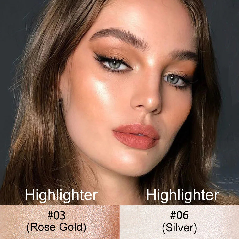 Highlighting & Bronzer Stick - Face Brightening Blusher, Rouge Concealer Pen, Long-Lasting Corrector & Nose Contouring Cosmetics