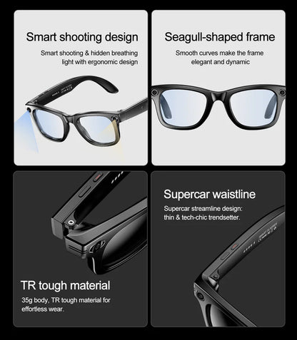 Xiaomi Smart Bluetooth Glasses — IP65 Waterproof, Video Recording, AI Photo Recognition, Translation, Call & Large Battery
