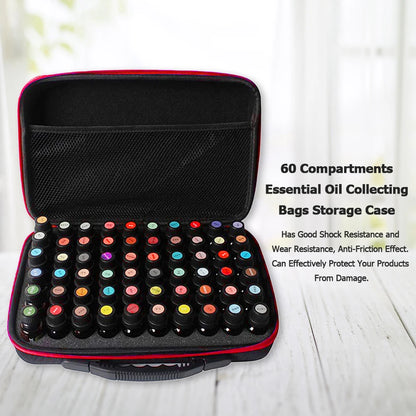 Portable Essential Oil Storage Case – 60/30 Bottles, 15/10ml Perfume Carrying Bag for Travel