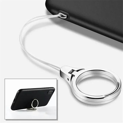 Universal Metal Lanyard for Keys & Phones - iPhone, Samsung, Xiaomi - Keycord Strap with Finger Mobile Holder Stand, Accessories