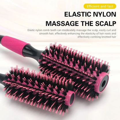 Barbershop Round Tube Curly Hair Rollers – Salon Hair Comb & Styling Brush for Hairdressing
