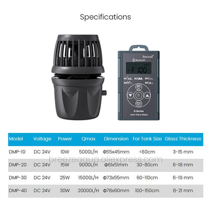 Jebao Jecod Smart Bluetooth Wavemaker Pump – Cordless App Control for Freshwater & Saltwater Aquariums (DMP-10/20/30/40)