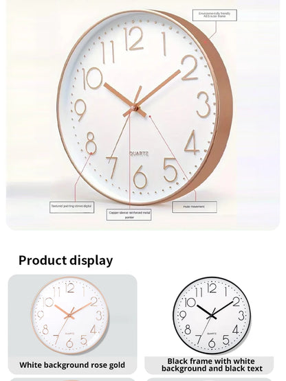 8-Inch Silent Digital Wall Clock – Minimalist Quartz Cubic Clock for Home Decoration
