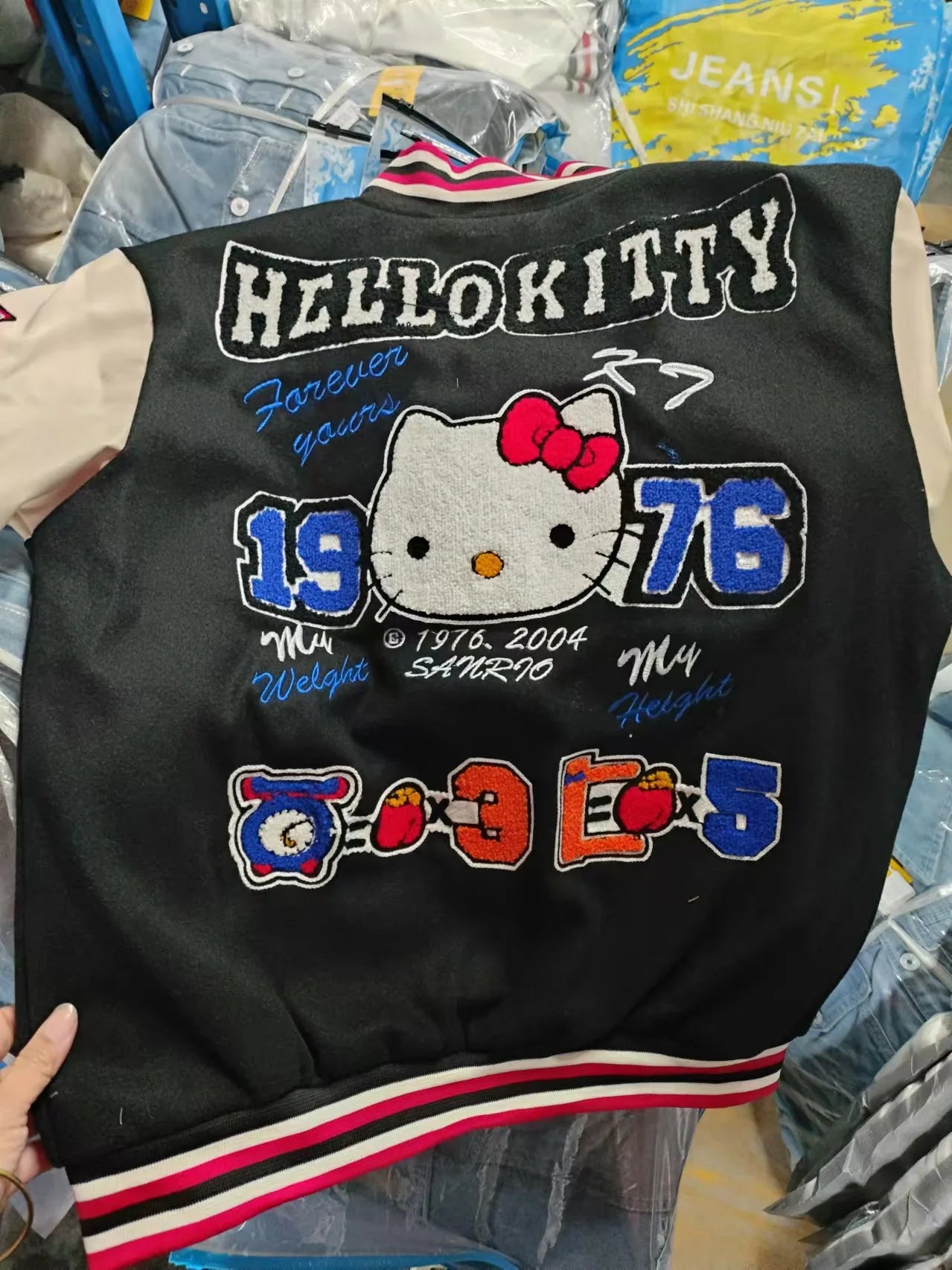 Hello Kitty Baseball Jacket Hoodie – Unisex Sport Coat, Warm Motorcycle Cardigan, Printed Top for Men & Women