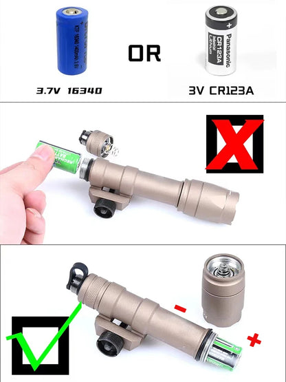 WADSN Airsoft M600C/M600/M300 Tactical Scout Light – AR15 Rifle LED Flashlight, Hunting Spotlight, 20mm Rail Mount