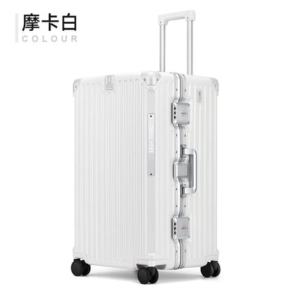 COLENARA Aluminum Frame Suitcase — High-Quality Large Capacity Trolley Travel Bag, 24", 26", 28", 30" Rolling Luggage