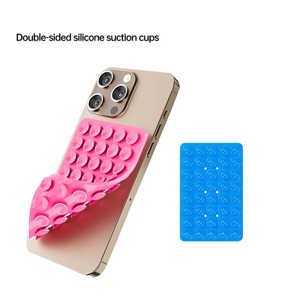 Double-Sided Silicone Suction Pad - Mobile Phone Fixture, Adhesive Rubber Sucker Pad for Secure Mounting