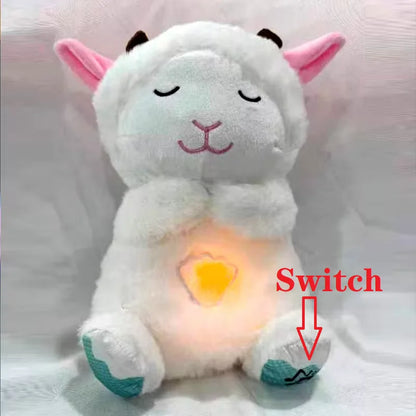 Soothing Baby Plush Bear Doll – Breathing, Musical Sleep Companion with Sound and Light for Newborns, Perfect Gift