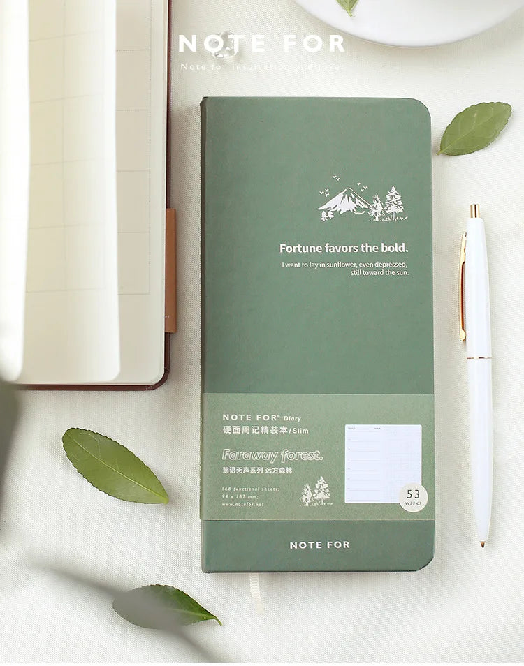 Retro Weekly Planner Notebook – Slim Notepad for Office & School, Cute Weekly Record Book