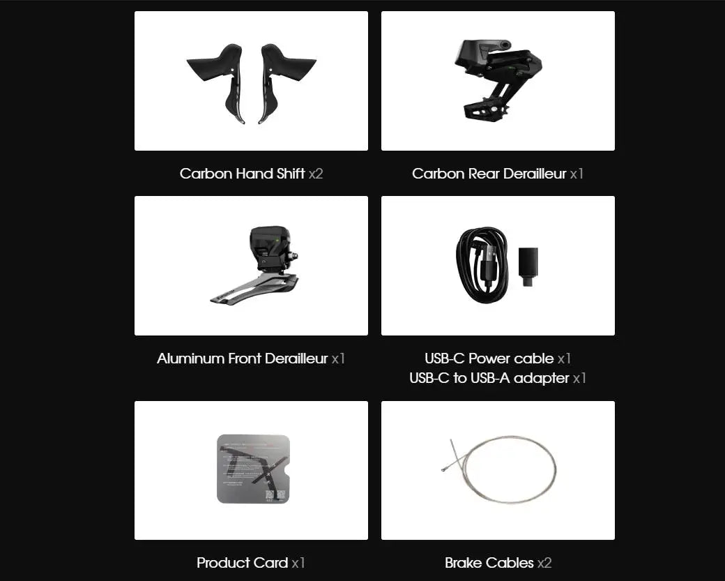 WHEELTOP EDS TX Road Bike Electronic Groupset – Wireless Carbon, Rim Brake, 7–14 Speed with Front & Rear Derailleur