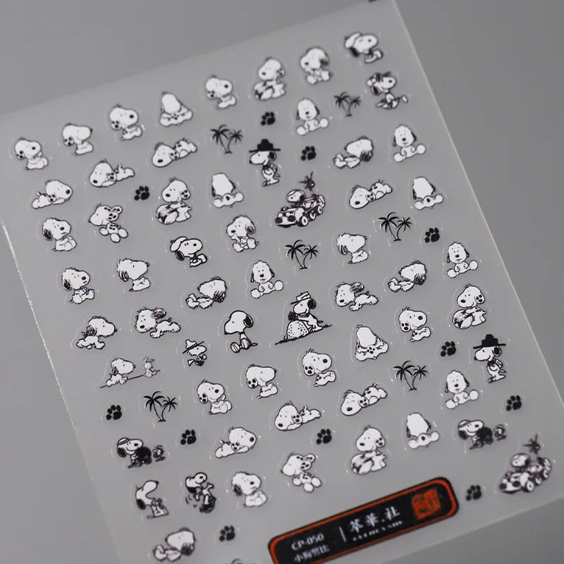 Cute Snoopy 5D Nail Stickers – Cartoon Anime Nail Art Decoration