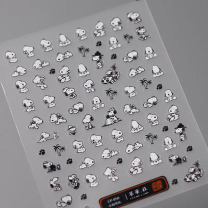 Cute Snoopy 5D Nail Stickers – Cartoon Anime Nail Art Decoration