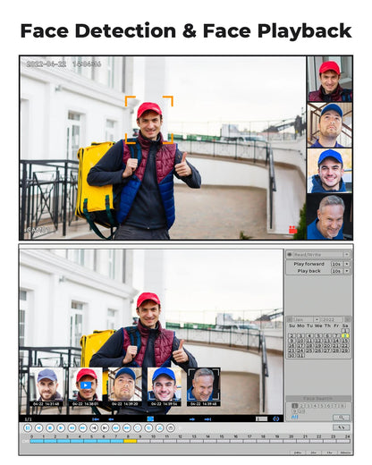 H.View 8CH 5MP Wireless WiFi Security Camera System — CCTV NVR Kit with Indoor/Outdoor Cameras & Two-Way Audio XMEye