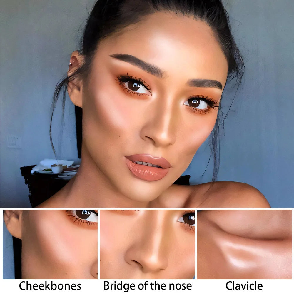 Highlighting & Bronzer Stick - Face Brightening Blusher, Rouge Concealer Pen, Long-Lasting Corrector & Nose Contouring Cosmetics