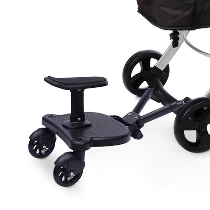 2-in-1 Universal Stroller Buggy Board with Detachable Seat – Pram Pedal Adapter for Kids, 25kg Load Capacity