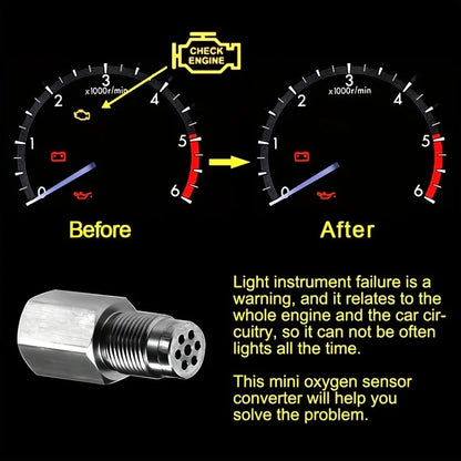 M18X1.5 Oxygen O2 Sensor Spacer Adapter – Universal Stainless Steel Extension Filter for CEL & Check Engine Light