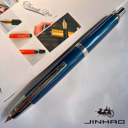 JINHAO Metal Fountain Pen – 10 Brand New Retractable Fine Nibs with Ink Converter