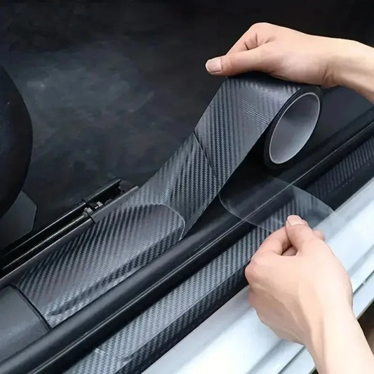 3D Carbon Fiber Car Sticker — Anti-Scratch, Waterproof Matte Black Protective Film for Car Body