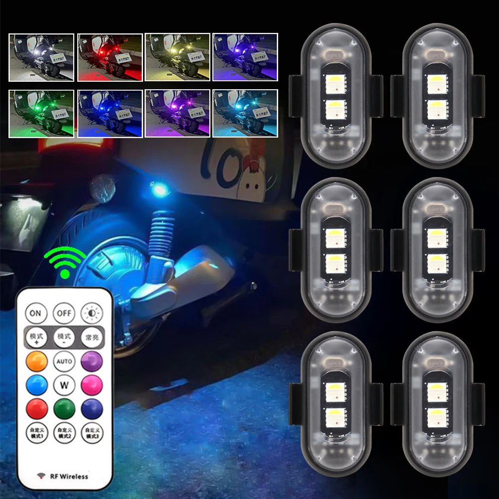Wireless RGB LED Strobe Lights – Warning & Position Lights for Aircraft, Helicopters, and Motorcycles