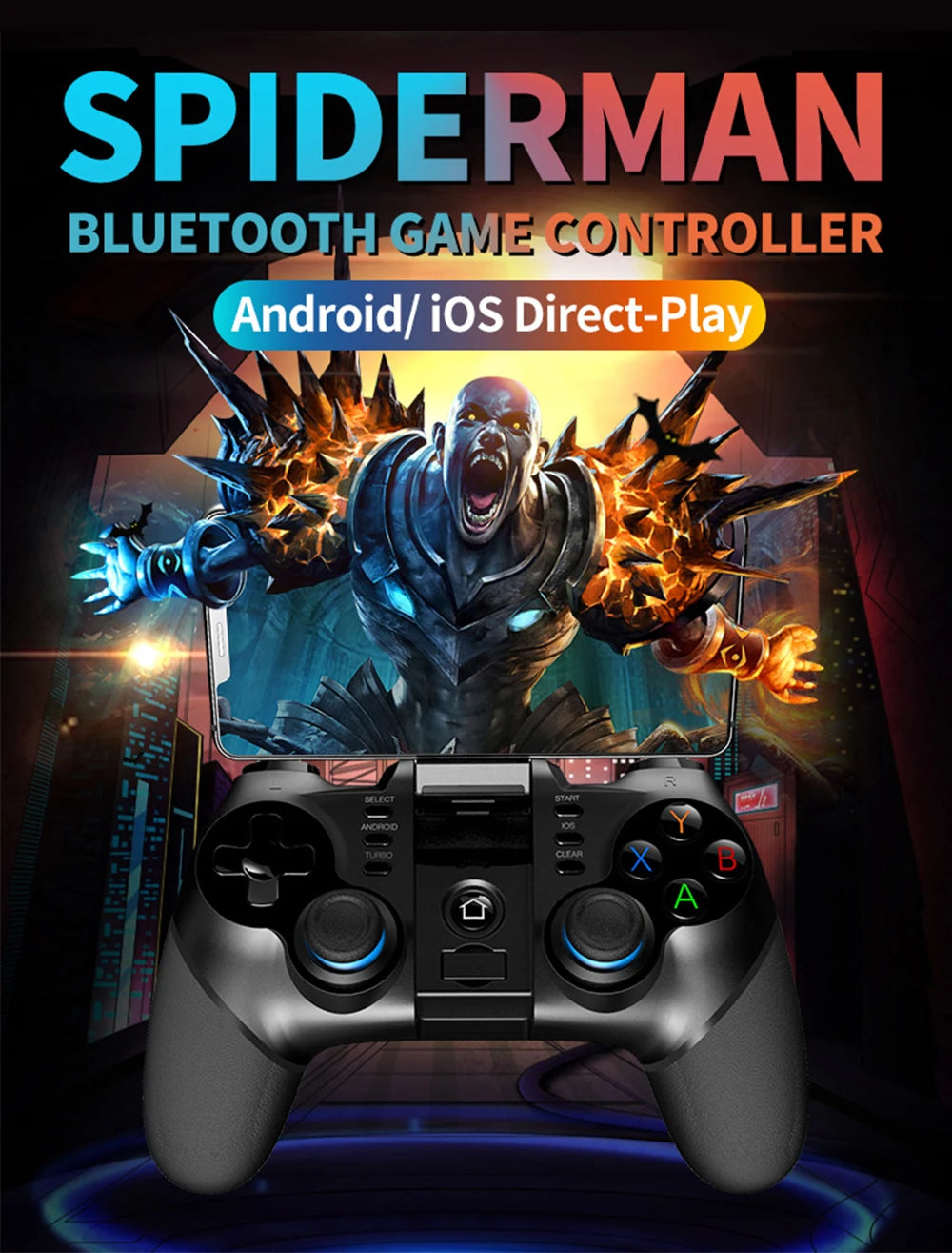 3D VR Headset – Virtual Reality Smart Glasses Helmet for Smartphones with Controllers and 7-Inch Lenses