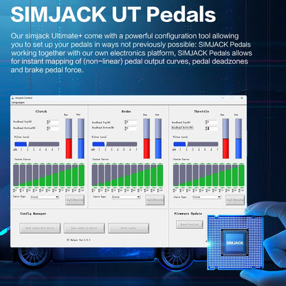 SIMJACK UT Sim Racing Pedals – PC Racing Simulator, Pressure Sensor Load Cell & HE Hydraulic Pedal