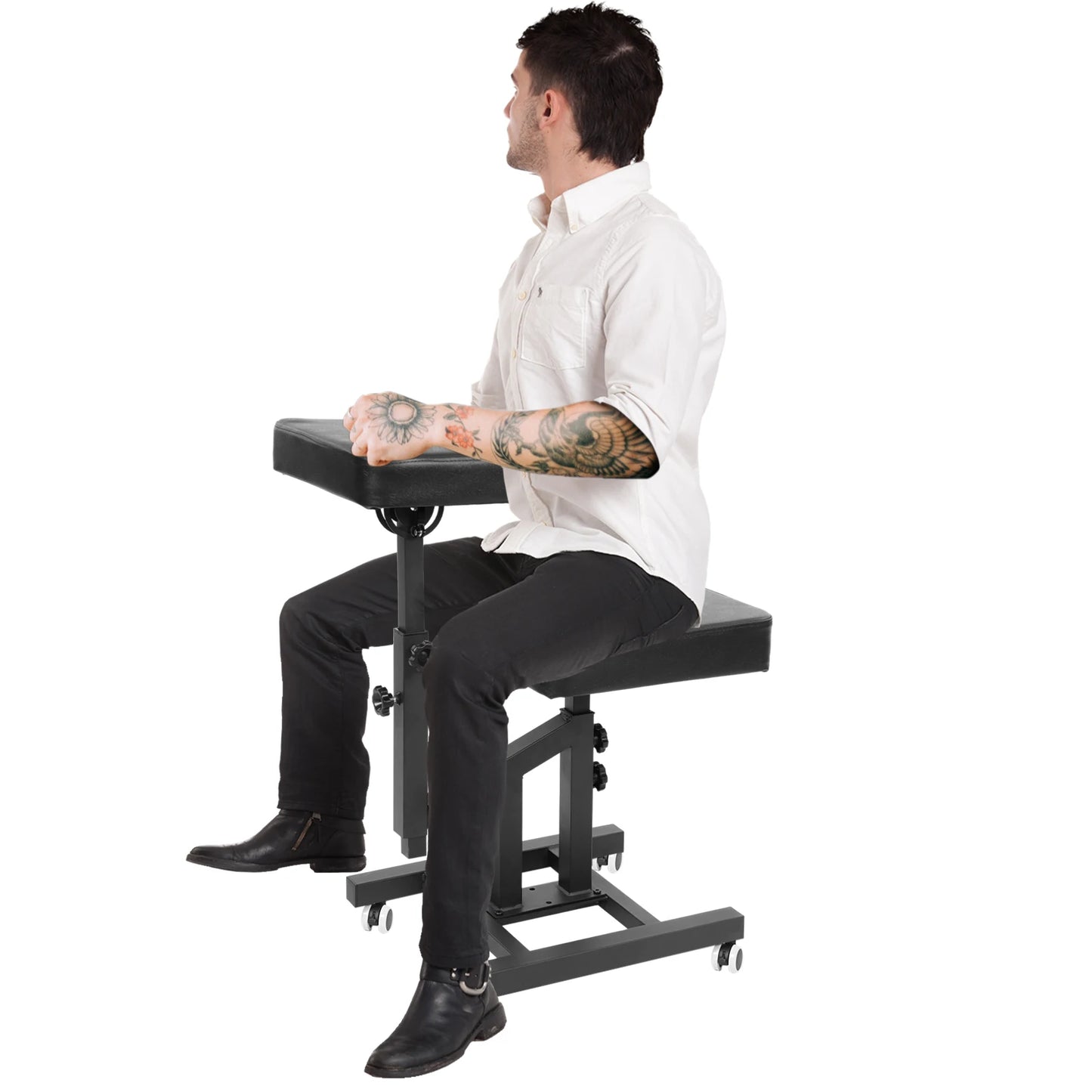 Multifunctional Tattoo Chair with Adjustable Armrest – Hair & Tattoo Artist Chair with Foot Pads