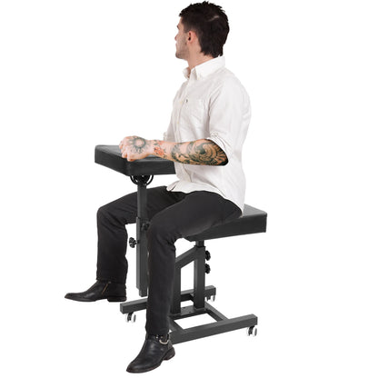 Multifunctional Tattoo Chair with Adjustable Armrest – Hair & Tattoo Artist Chair with Foot Pads