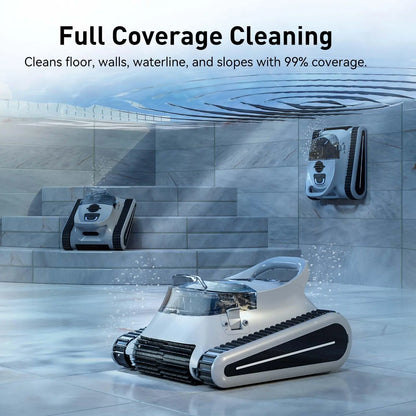 (2025 New) Seauto Crab Pro Cordless Robotic Pool Cleaner – Vacuum for Inground Pools up to 2000 Sq.ft, Wall & Waterline Cleaning