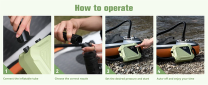 SUP Inflatable Pump — Rechargeable 20PSI Pump for PVC Kayaks, Kite Wings & Stand Up Paddle Boards