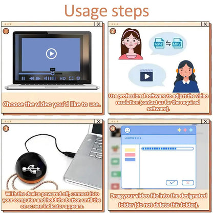 3D Video Crystal Ball — DIY Memory Art Glass Lamp with 2.7" Screen, 4GB Video Player, Spherical Pixel Display, Perfect Gift